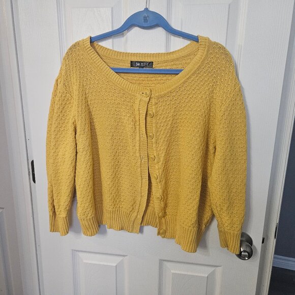 Cute Yellow Crochet Cardigan - Picture 1 of 3